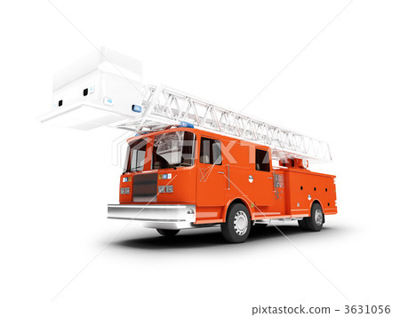 Firetruck long isolated front view Firetruck long isolated front view 3631056