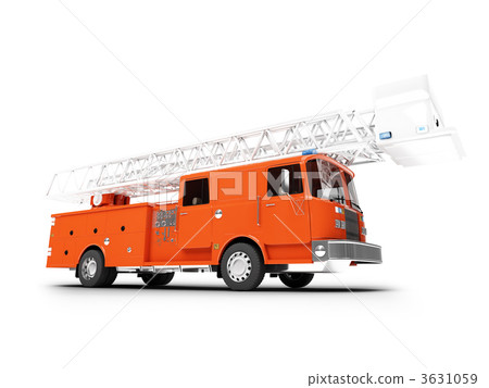 Firetruck long isolated front view Firetruck long isolated front view 3631059