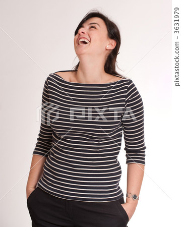 Laughing Girl with a stripped t-shirt Laughing Girl with a stripped t-shirt 3631979