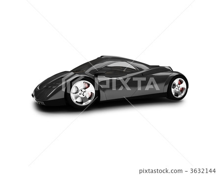 isolated black super car front view 02 3632144