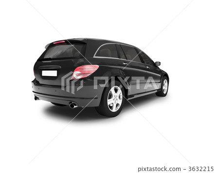 isolated black car back view 3632215