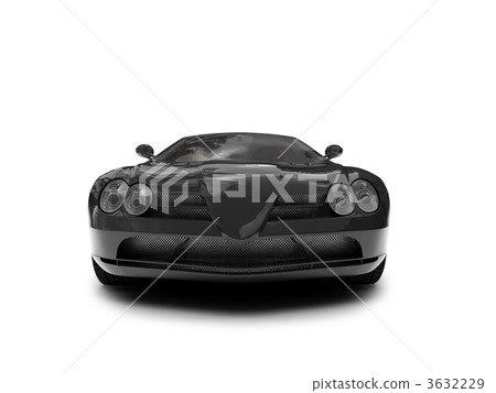 isolated black super car front view 02 3632229