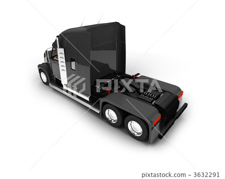 Monstertruck isolated black back view 3632291