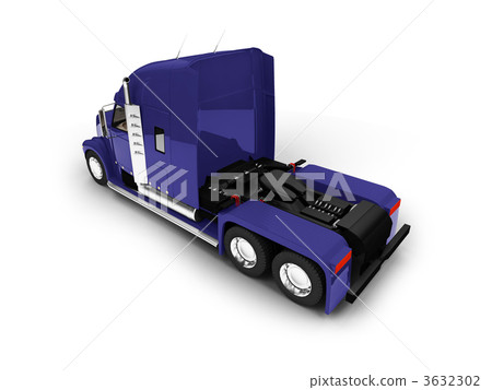 Monstertruck isolated blue back view 3632302