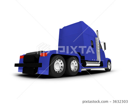 Monstertruck isolated blue back view 3632303