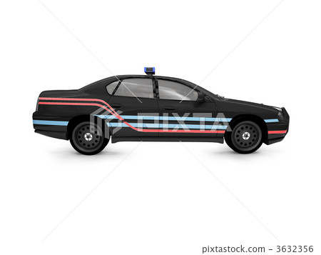 isolated black police car side view isolated black police car side view 3632356