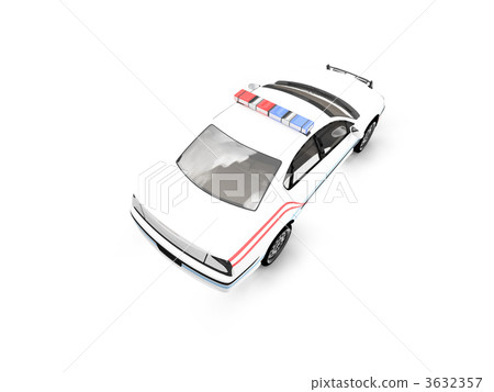 isolated police white car back view 01 isolated police white car back view 01 3632357