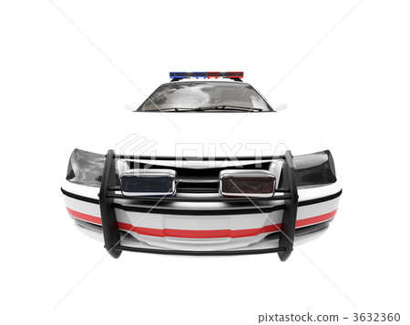 isolated police white car front view 02 isolated police white car front view 02 3632360