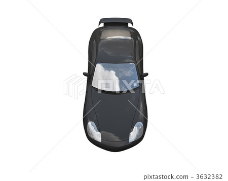 isolated black super car top view 3632382