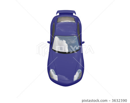 isolated blue super car top view 3632390