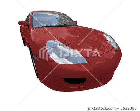 isolated red super car front view 02 3632393