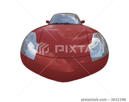 isolated red super car front view 04 3632396