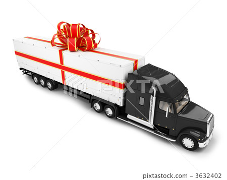 Present truck isolated front view 3632402
