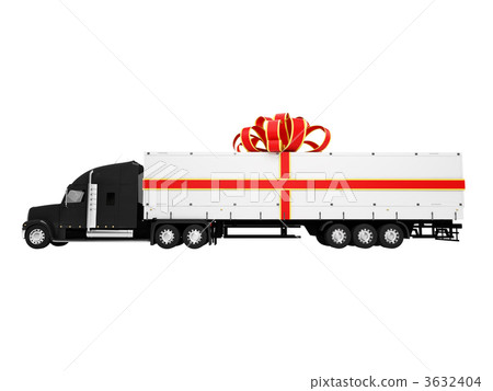 Present truck isolated side view Present truck isolated side view 3632404