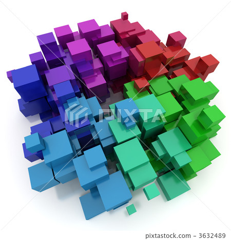Abstract colourful cubic shape - Stock Illustration [3632489] - PIXTA