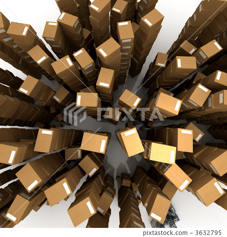 Aerial view of boxes in piles 3632795