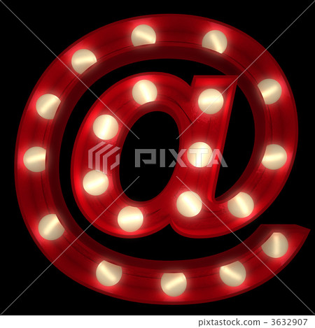 Glowing at symbol on black Glowing at symbol on black 3632907