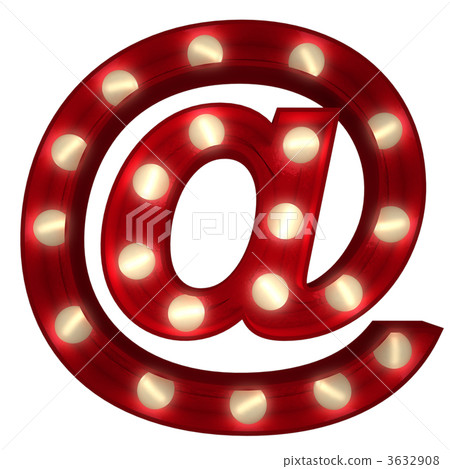 Glowing at symbol on white 3632908