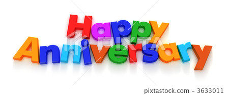 Happy Anniversary in colourful letter magnets 3633011