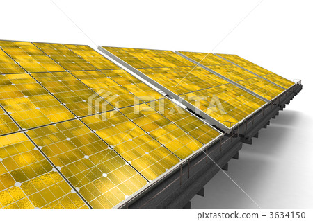 Detail of a line of yellow solar panels Detail of a line of yellow solar panels 3634150