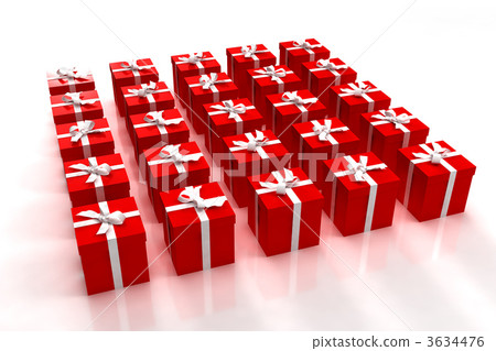 Neatly arranged red gift boxes Neatly arranged red gift boxes 3634476