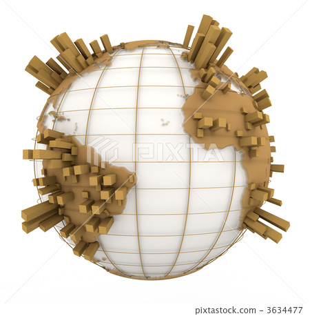 Earth Graph in white and brown 3634477