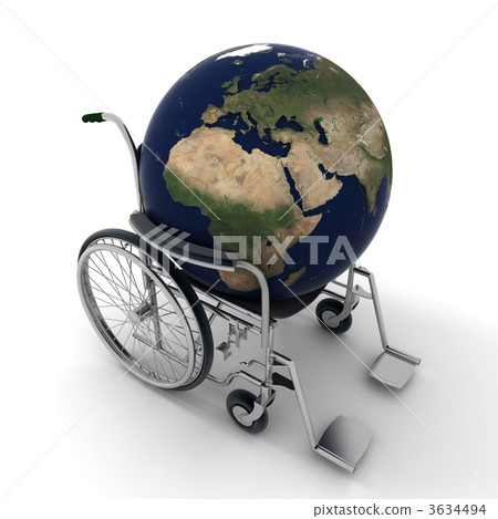 Earth on a wheelchair 3634494