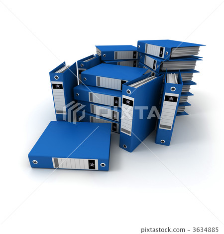 Stacks of blue ring binders 3634885