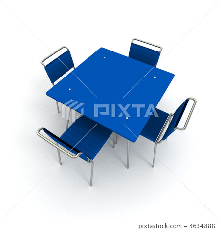 Table and chairs in blue 3634888