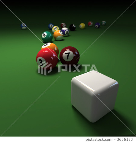 Billiards game with cubic cue ball 3636153