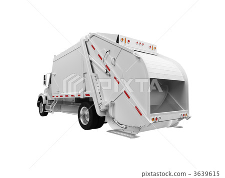 trash truck over white 3639615