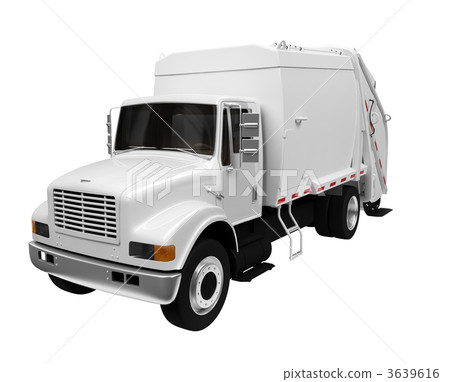trash truck over white 3639616