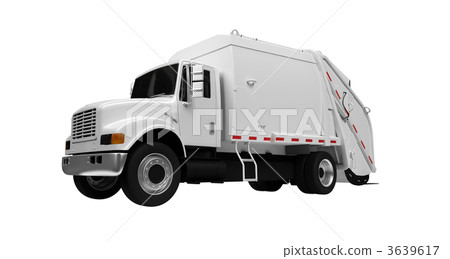 trash truck over white trash truck over white 3639617