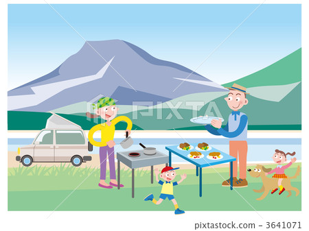 家庭露營在山上 3641071