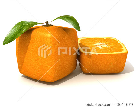 Fresh cubic orange and a half small 3641679