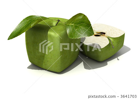 Granny Smith cubic apple and a half Granny Smith cubic apple and a half 3641703
