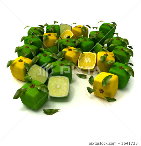 Lemon and lime cubic background 3641723