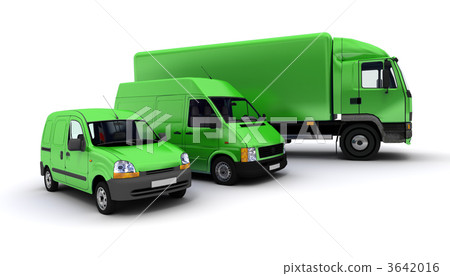 Transportation fleet in green 3642016