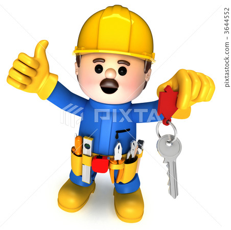 Fully equiped craftsman mascot Fully equiped craftsman mascot 3644552