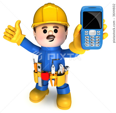 Fully equiped craftsman mascot Fully equiped craftsman mascot 3644602