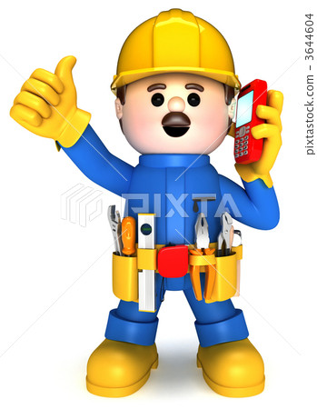 Fully equiped craftsman mascot Fully equiped craftsman mascot 3644604