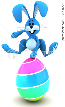 Easter bunny jumping over Easter egg Easter bunny jumping over Easter egg 3644659