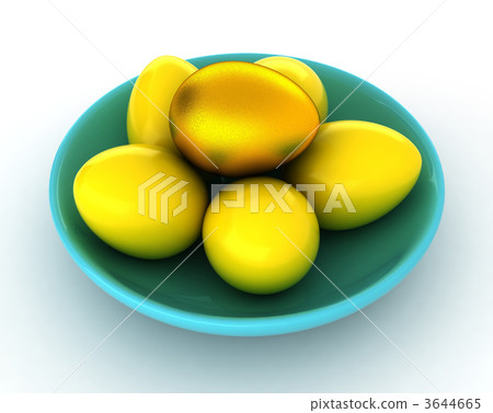 Yellow and golden Easter eggs in a bowl Yellow and golden Easter eggs in a bowl 3644665