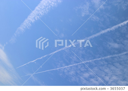 雲彩 雲 蒸氣足跡 3655037