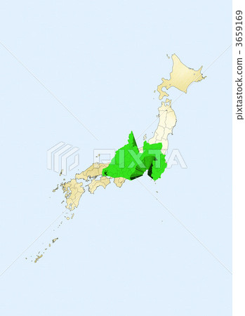 The Japanese Islands Map Of Japan Shizuoka Stock Illustration