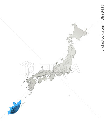 日本地圖 日本列島 沖繩 3659437
