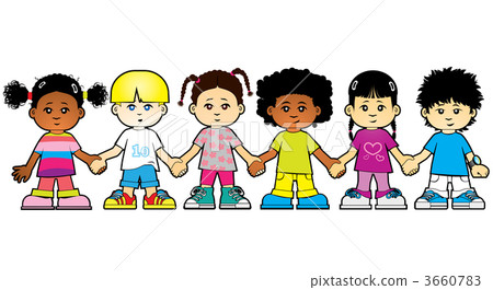 Six cute characters of girls and boys - Stock Illustration [3660783 ...