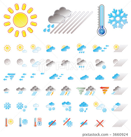 Pictograms which represent weather conditions 3660924
