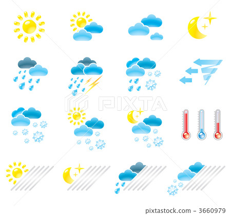 Pictograms which represent weather conditions 3660979