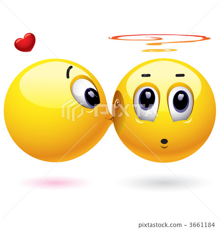 Smiling balls kissing - Smiling ball kissing another who is surprised Smiling balls kissing - Smiling ball kissing another who is surprised 3661184